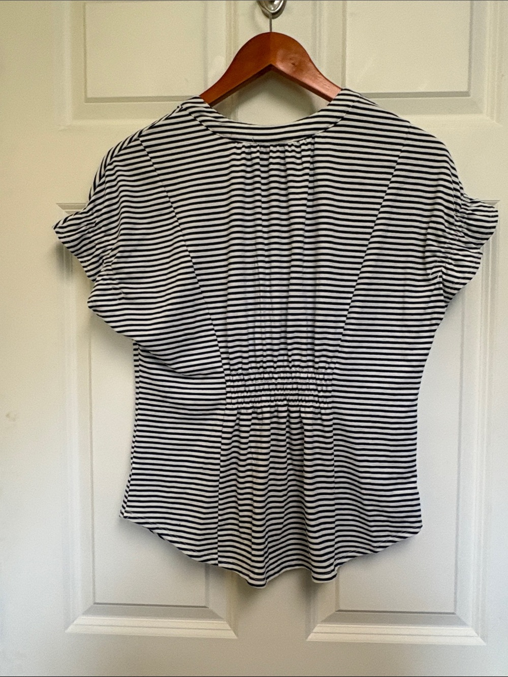 NWT Fortune + Ivy Fern Flutter Sleeve Navy & White Striped Top - Picture 12 of 12